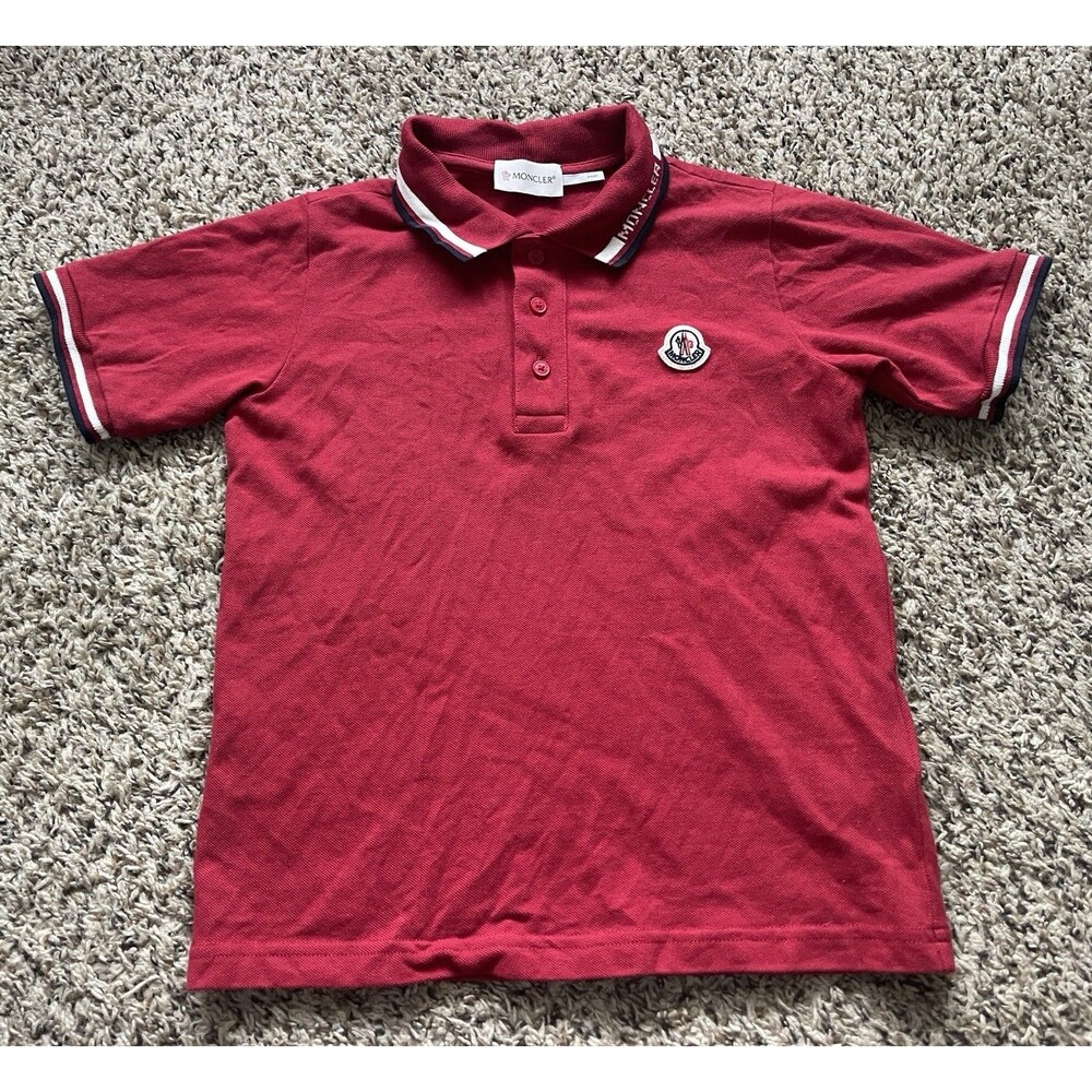 Moncler Polo Shirt Boys 8A Red Short Sleeve